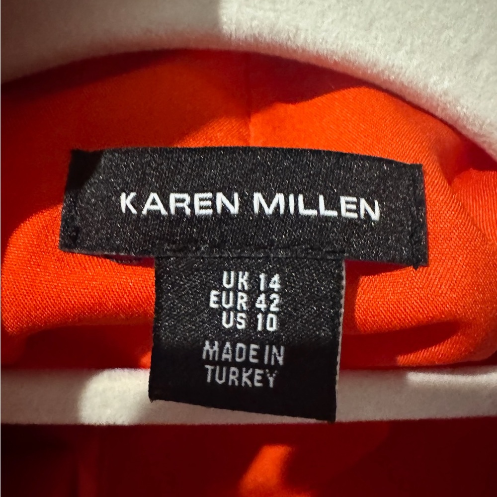 Karen Millen Red Satin Side Tie Tux Mini Dress - Picture 3 of 5